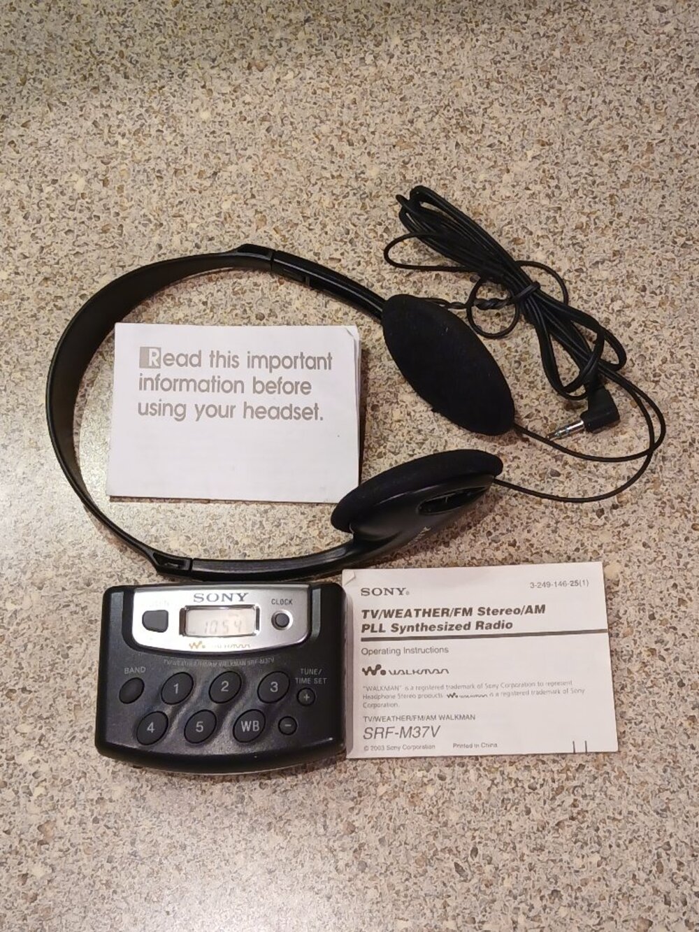 Sony Walkman SRF-M37V Weather/AM/FM Portable Radio with Headset